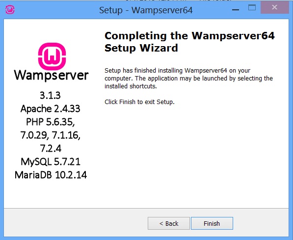 wamp server setup on windows 10 