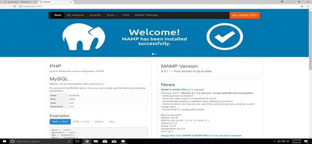 How to setup a MAMP server on windows 10