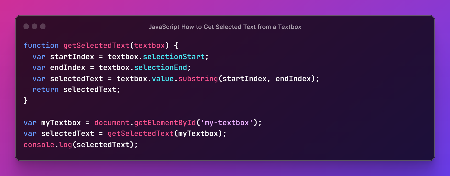 How-to-Get-Selected-Text-from-a-Textbox-using-JavaScript 