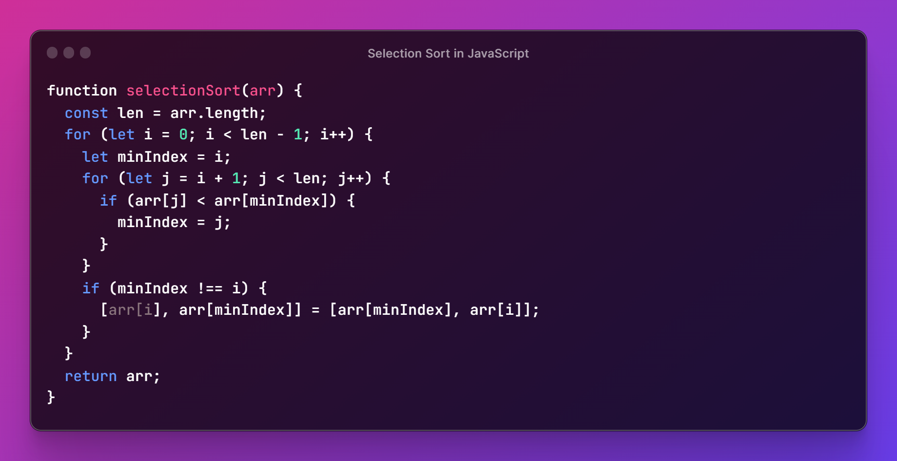 How to write sort algorithm in JavaScript