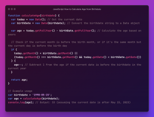 JavaScript How to Calculate Age from Birthdate