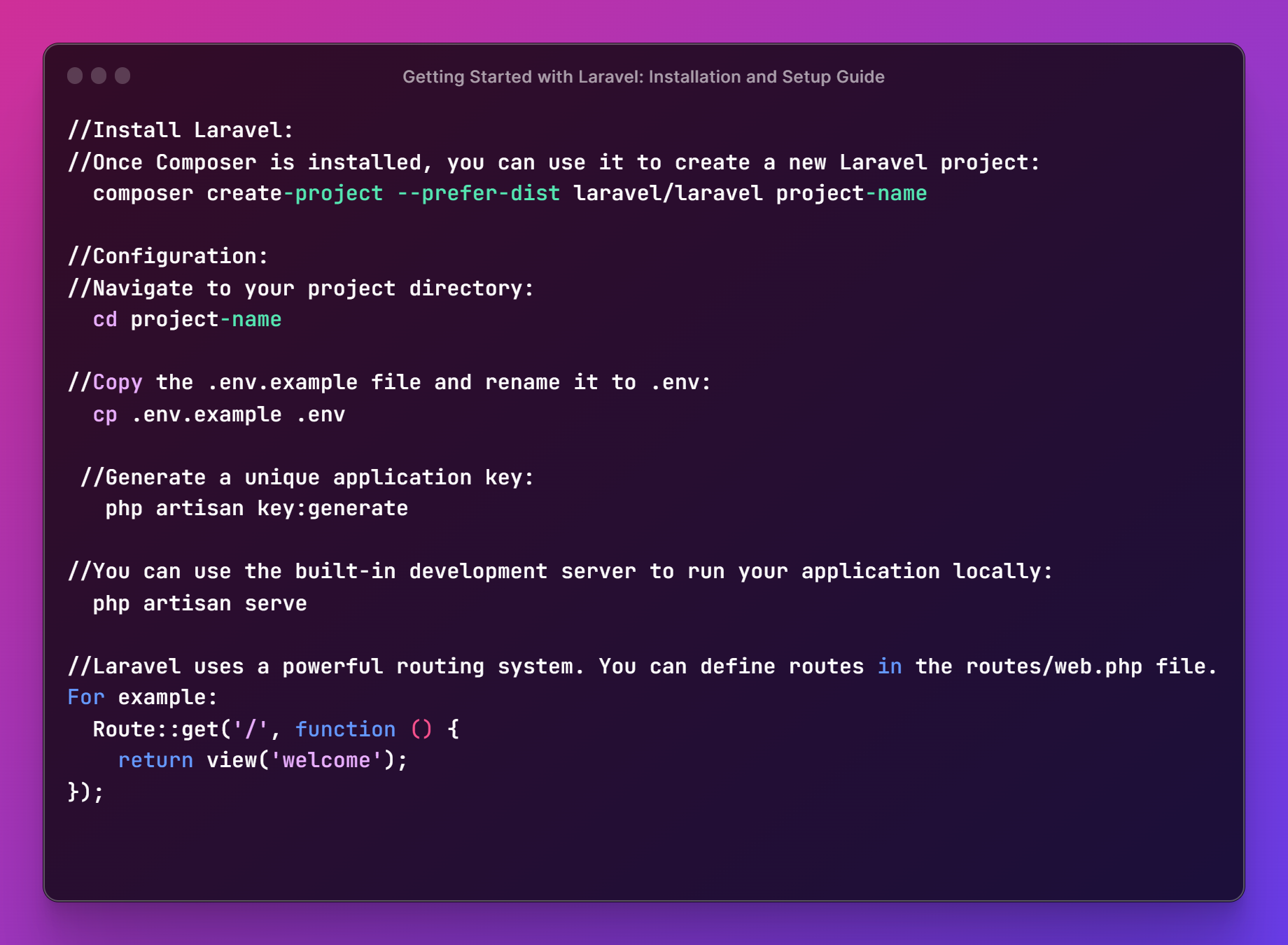 Getting Started with Laravel Code Installation and Setup Guide